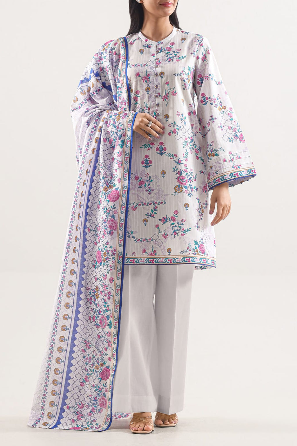 SAYA Unstitched Printed Lawn 3 Piece