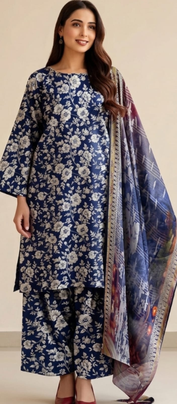 3 PIECE Suit Bana dura Lawn printed