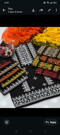 Ladies Black Embroidered lawn cotton sute 3 PIECE Traditional shalwar kameez Dupatta Fancy sute(unstitched)