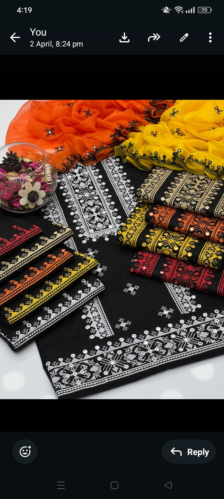 Ladies Black Embroidered lawn cotton sute 3 PIECE Traditional shalwar kameez Dupatta Fancy sute(unstitched)